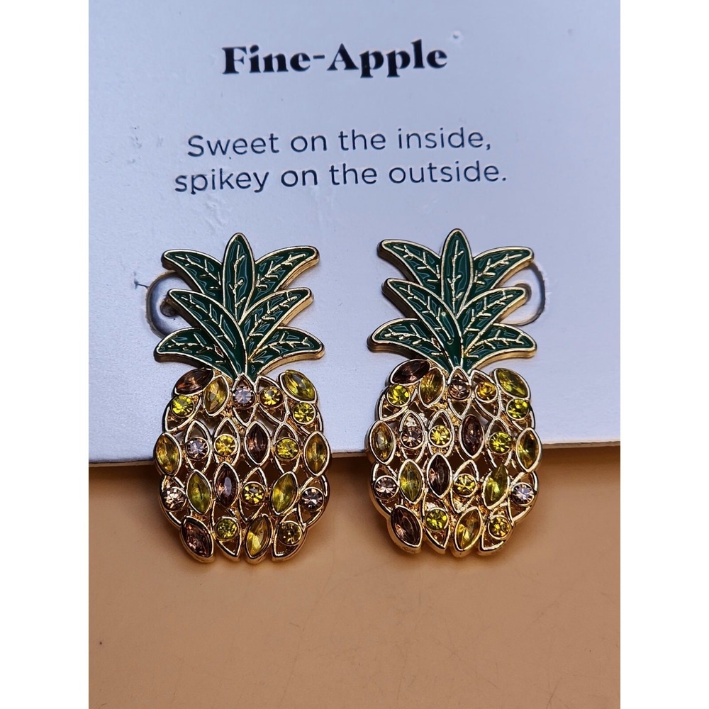 SUGARFIX By BAUBLEBAR 'Fine-Apple' Pineapple Earrings Nickel Free New FREE $HIP!